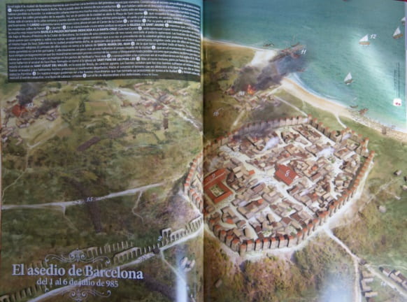Asedio de Barcelona del 985 por Almanzor, ilustrado en revista Desperta Ferro en 2019