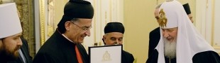El cardenal maronita con el Patriarca de Moscú