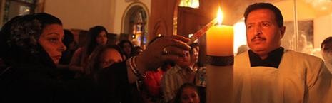 Misa de Noche de Pascua en una iglesia católica de Ammán, Jordania, el año pasado