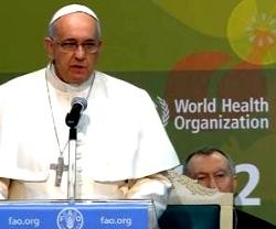 El Papa Francisco se dirigió a los líderes de la FAO reunidos en Roma el 20 de noviembre de 2014