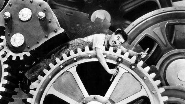 Charles Chaplin en 'Tiempos modernos'.