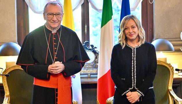 Encuentro de Parolin con Giorgia Meloni, la diplomacia vaticana y la italiana juntas contra la carnicería en Gaza