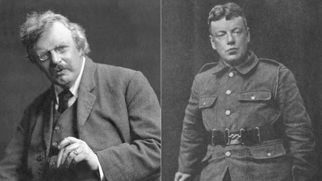 Gilbert Keith Chesterton (1874-1936), a la izquierda, y Cecil Chesterton (1879-1918), su hermano menor.