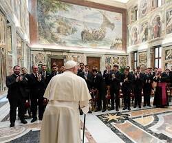 El Papa Francisco con los seminaristas de Sevilla. 