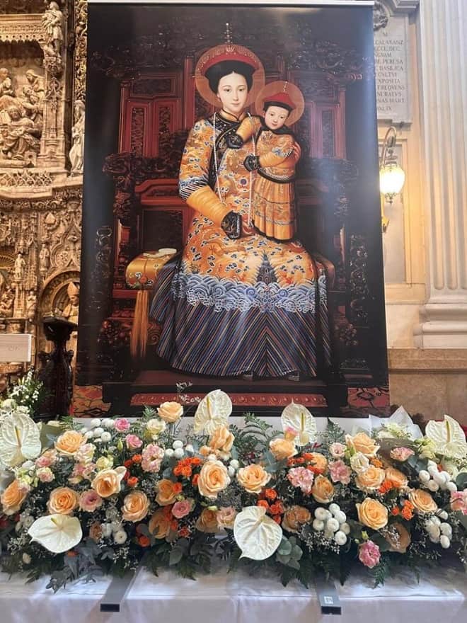 Imagen de Nuestra Señora de China en el Pilar de Zaragoza