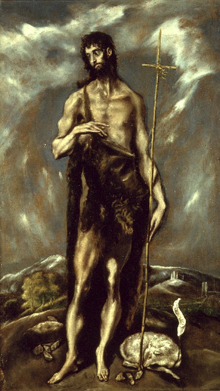 Juan Bautista, retratado por el Greco.