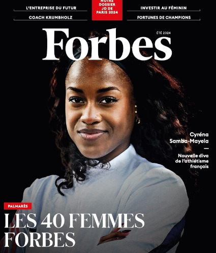 Samba-Mayela , portada en Forbes, como nueva diva del atletismo francés