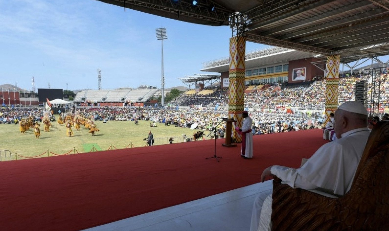 El Papa con los jóvenes de Papúa Nueva Guinea.