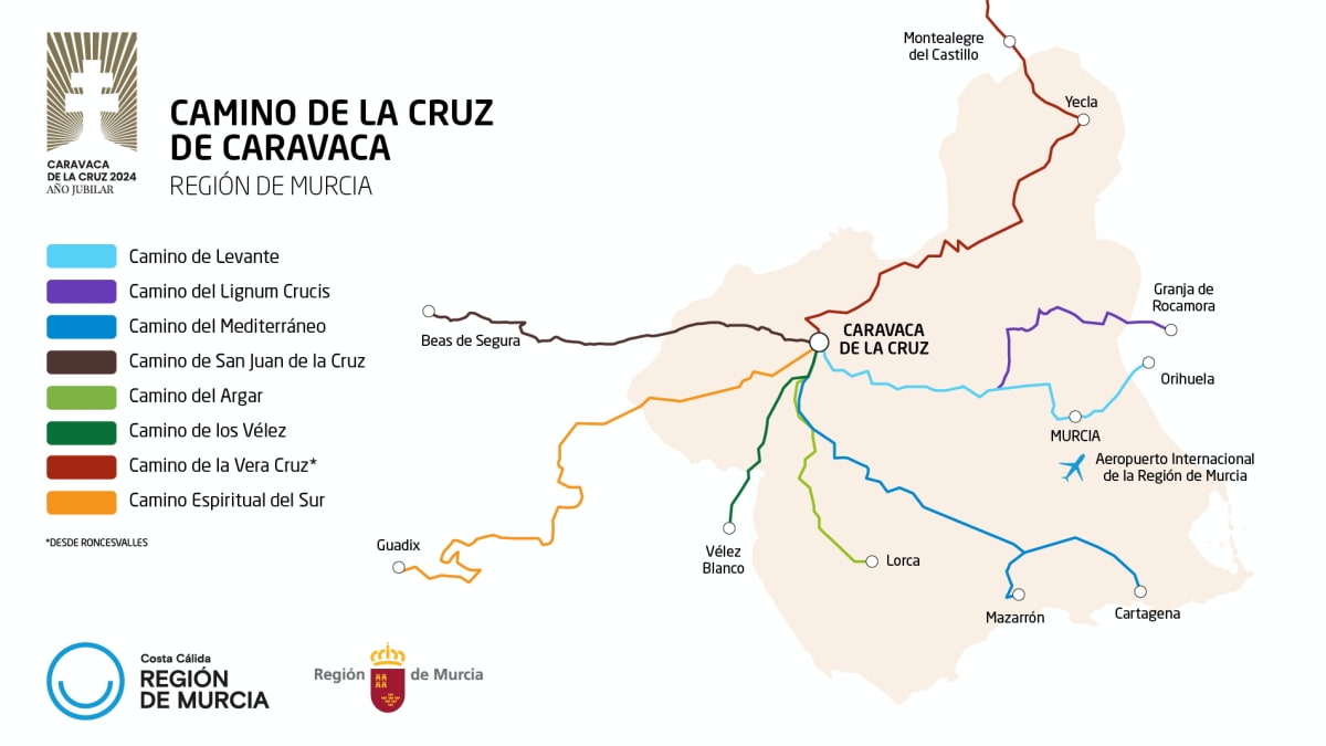 Rutas del Camino de la Cruz de Caravaca. 