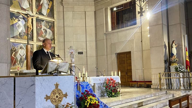 José Carlos González-Hurtado, presidente de EWTN España, en el acto de oración por la Hispanidad en el día del Pilar.