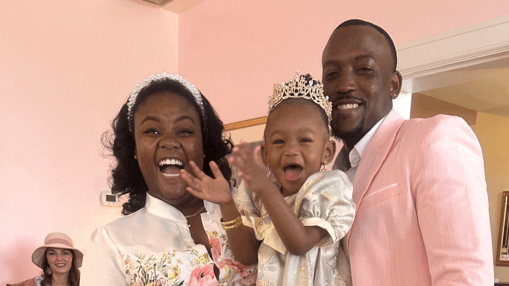 Williams junto a su marido y su hija de dos años. 