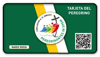 Tarjeta del peregrino para  el Jubileo 2025.