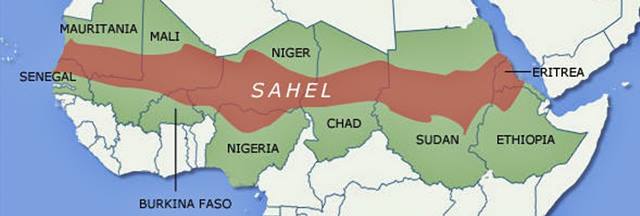 La franja del Sahel y los países afectados por la oleada terrorista en la región.