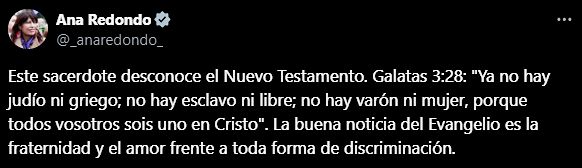 Las lecciones de teología de Ana Redondo.