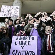 Un grupo de feministas en Madrid