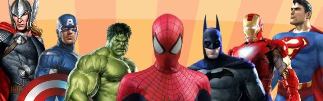 Superhéroes del universo Marvel -Vengadores, Spiderman- y del Universo DC -Batman, Superman