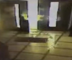 El artefacto explosivo fue colocado en la puerta de la sede