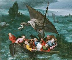 'Cristo en la tempestad del Mar de Galilea' (1596) de Jan Brueghel el Viejo. Museo Nacional Thyssen-Bornemisza.