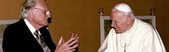 Billy Graham con Juan Pablo II - les unía una pasión por Cristo, por evangelizar y su lucha contra el comunismo deshumanizante