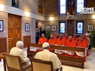 El Papa, Benedicto y los 14 cardenales