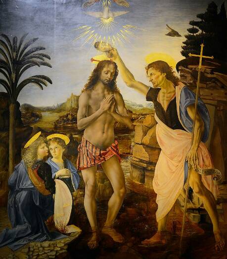 “El bautismo del Señor”, por Andrea del Verrocchio
