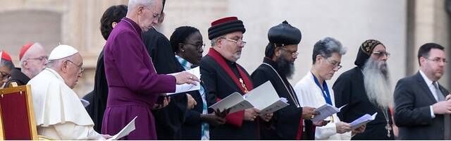 El Papa y líderes de otras denominaciones en la oración ecuménica de inicio del Sínodo de la Sinodalidad en 2023