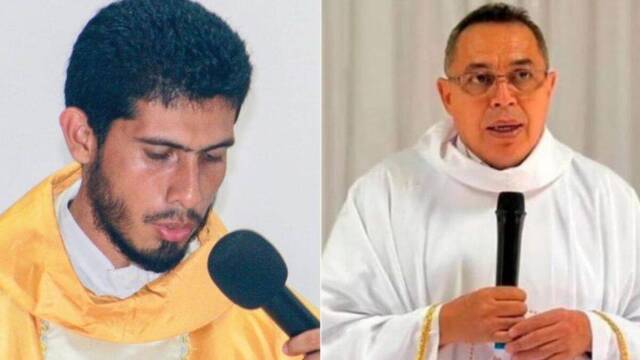 Los sacerdotes Denis Martínez y Leonel Balmaceda.