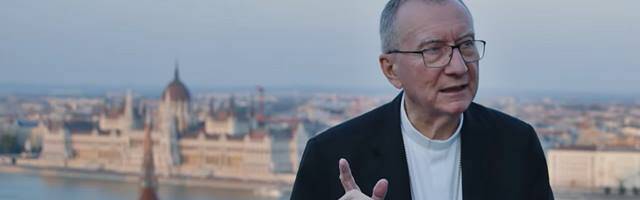 El cardenal Pietro Parolin, secretario de Estado vaticano, durante una reciente visita a Budapest.