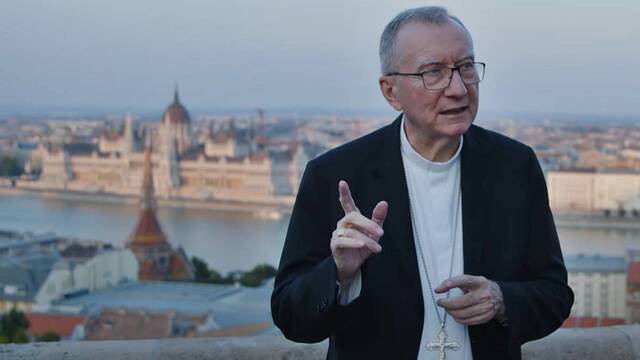 El cardenal Pietro Parolin, secretario de Estado vaticano, durante una reciente visita a Budapest.