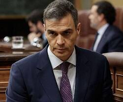 El presidente español, Pedro Sánchez, en el Congreso de los Diputados