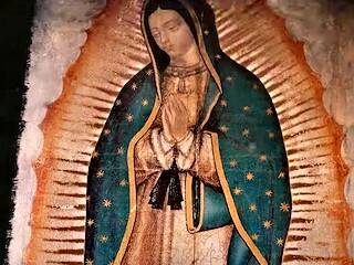 La réplica de la tilma de Guadalupe