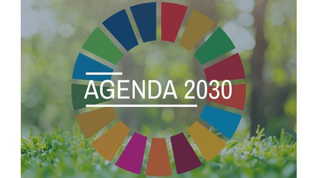 El logotipo de la Agenda 2030, tal como lo presenta el portal de la Presidencia del Gobierno de España.