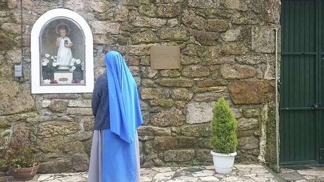 Lugar exacto donde el Niño Jesús se le apareció a Sor Lucia. Foto: Santuario de las Apariciones de Pontevedra.