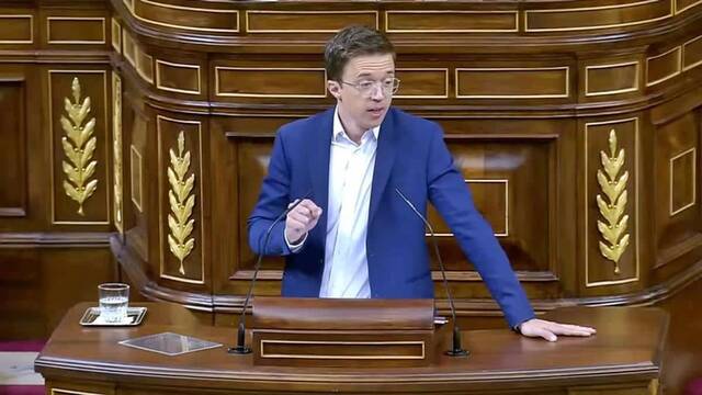 Íñigo Errejón, en la tribuna del Congreso de los Diputados.