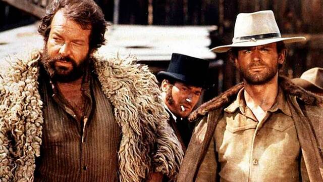 Bud Spencer (Carlo Pedersoli, 1929-2016, a la izquierda de la foto) y Terence Hill (Mario Girotti, n. 1939).