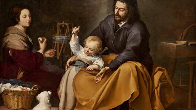 'Sagrada Familia del pajarito' (c. 1650, detalle), de Bartolomé Esteban Murillo. Museo del Prado.