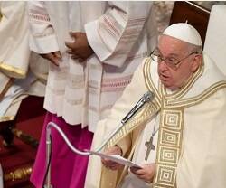 El Papa Francisco en la misa de Cristo Rey del Universo en la basílica de San Pedro 2024