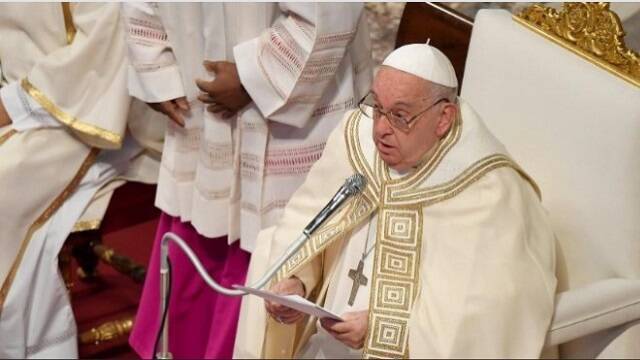 El Papa Francisco en la misa de Cristo Rey del Universo en la basílica de San Pedro 2024