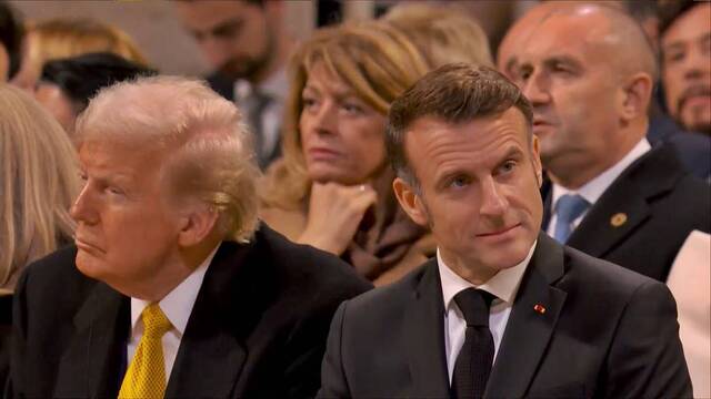 Donald Trump y Emmanuel Macron, entre los poderosos del mundo congregados para la reapertura de una catedral católica históricamente tan significativa como Notre Dame de París.