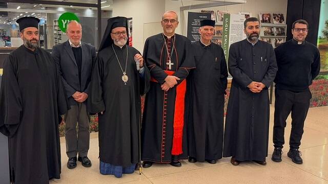 El cardenal Pizzaballa con otros líderes cristianos reunidos en la Universidad de Haifa en diciembre de 2024