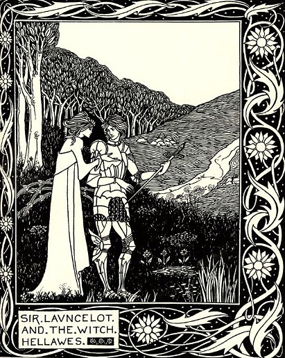 Un dibujo de Sir Lancelot (Lanzarote del Lago): Aubrey Beardsley recreó el mito artúrico en numerosas obras.